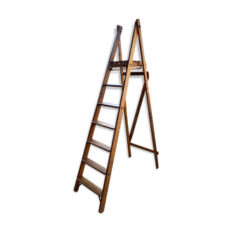Ancien escabeau d’atelier bois Slingsby - 7 marches - anglais