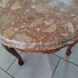 Old marble and wood coffee table from the 50s