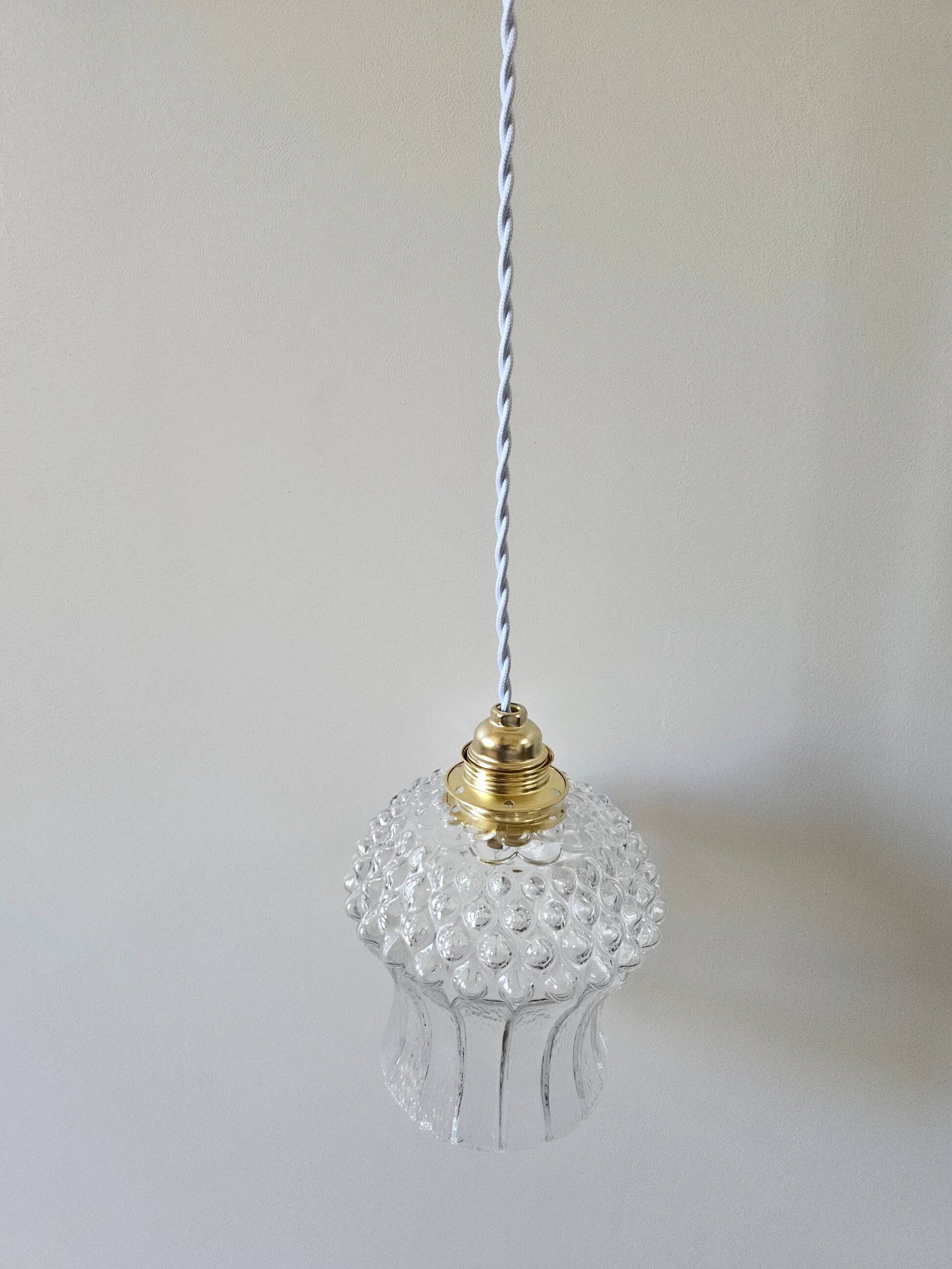 Vintage glass globe pendant light
