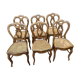 Suite of 6 Louis Philippe chairs in walnut and cannage