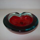 Cendrier en verre de Murano Sommerso