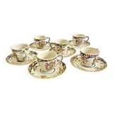 6 anciennes tasses à café Devres Fourmaintraux Rouen modèle Dinan XIXe