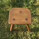 Antique tabouret de ferme tripode - tabouret de traite en bois