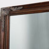 Miroir ancien à facettes en bois sculpté, France, années 1850
