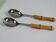 Vintage salad service Solingen in stainless steel and bamboo – Germany