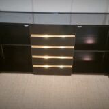 Lacquered and brass sideboard edited by Marie Sabot in the 70