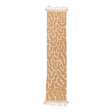 Dark beige Berber hallway rug with modern reliefs