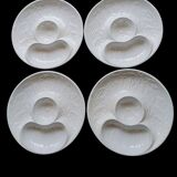 4 barbotine plates with artichoke pattern from Bordallo.