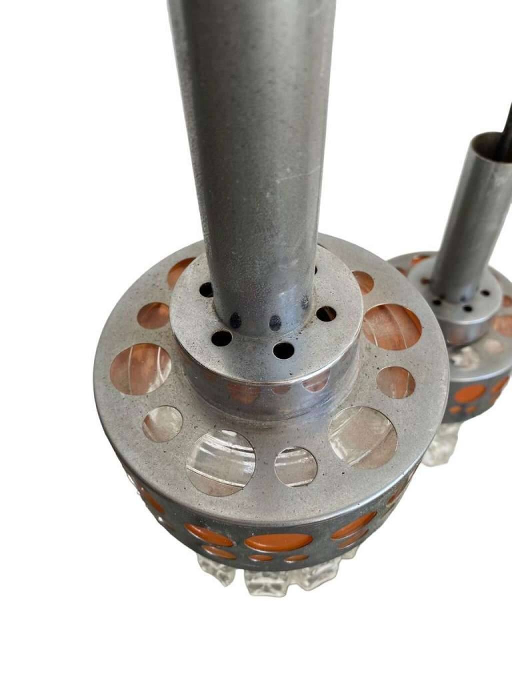 CASCADE LAMP / VINTAGE SOLID CHROME CHANDELIER