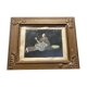 Framed painting of a man on mica.