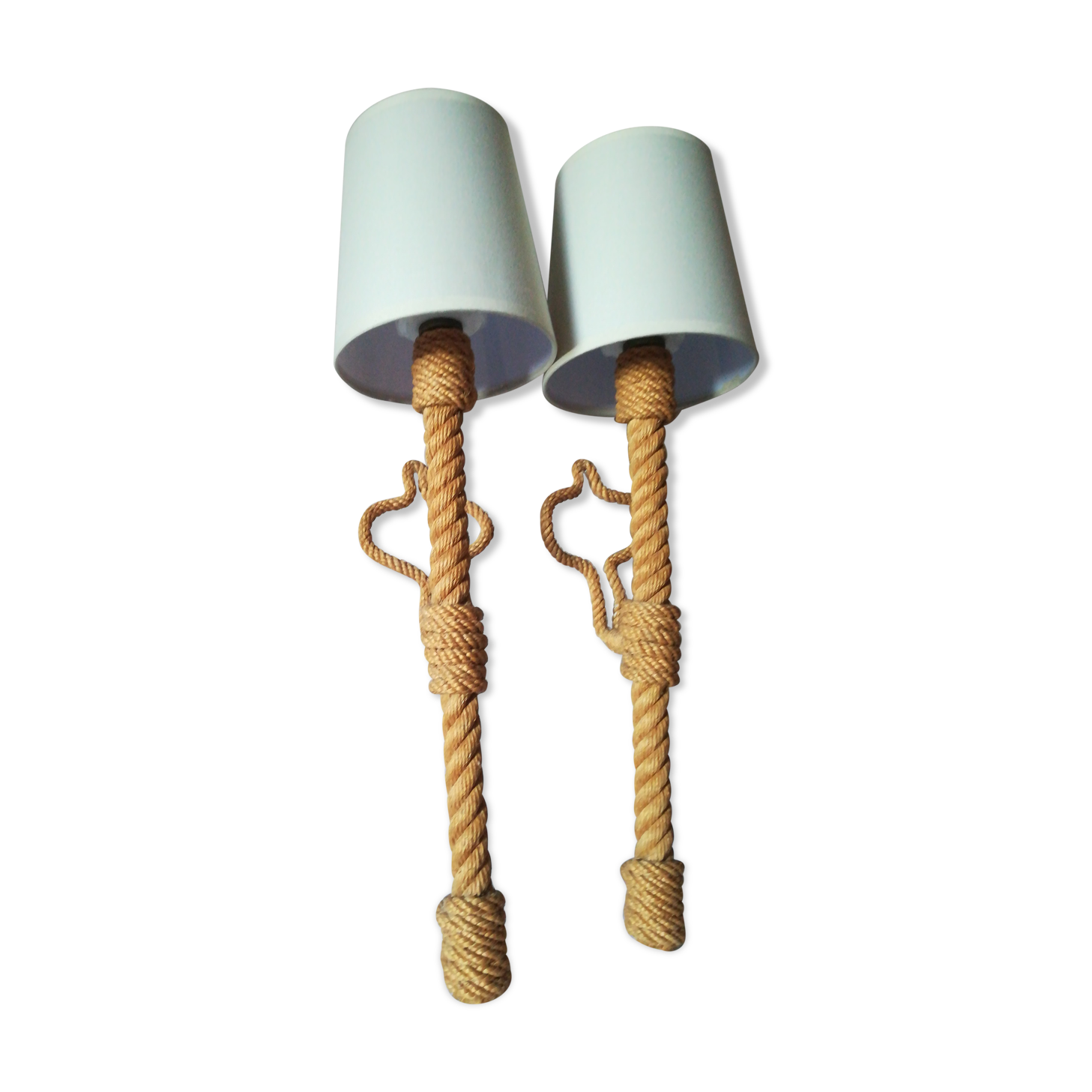 Pair of rope wall sconces