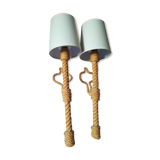 Pair of rope wall sconces