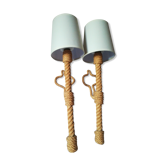 Pair of rope wall sconces