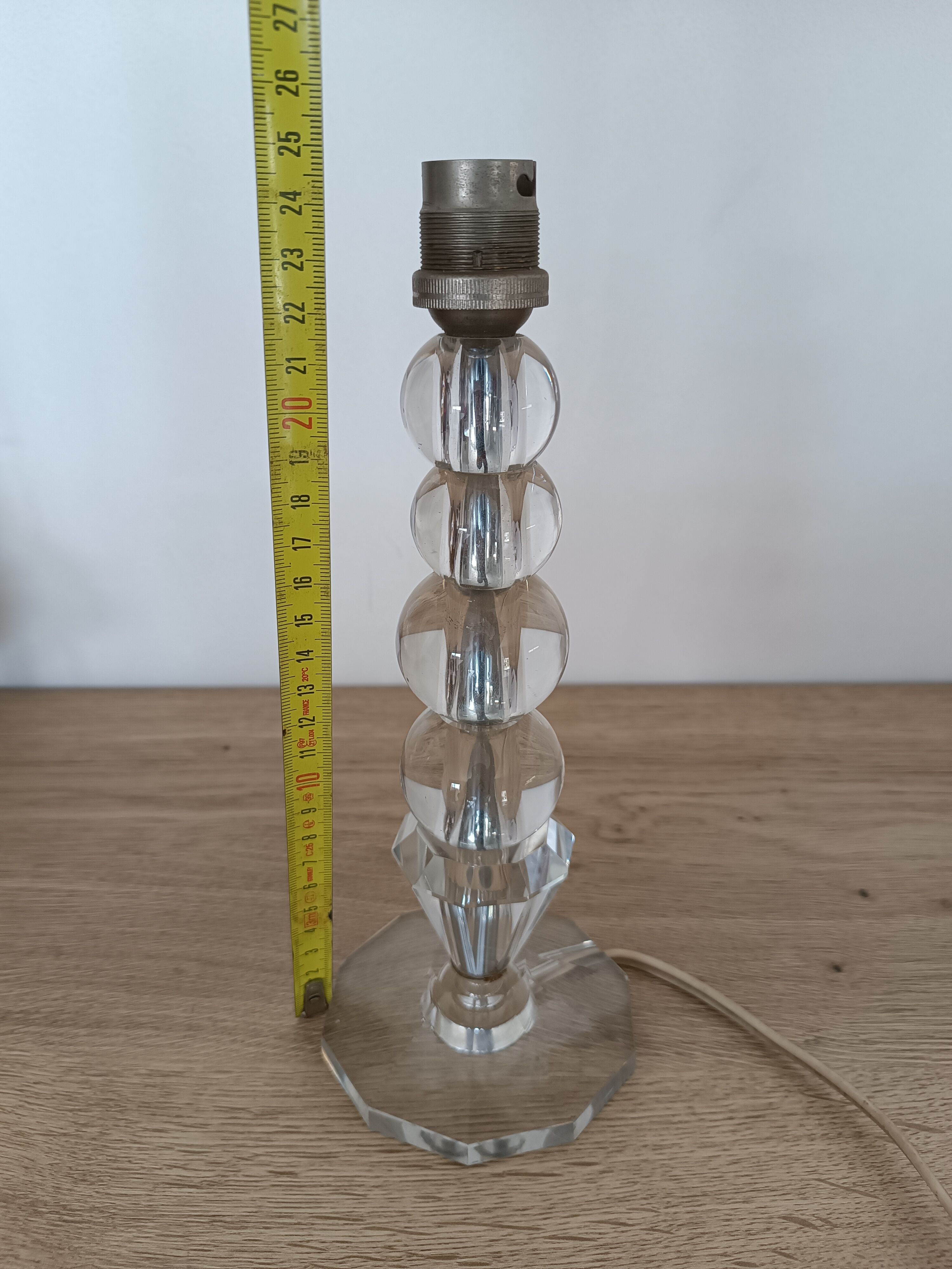 Pied de lampe boule de verre