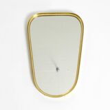 Small solid Mid Century brass wall mirror by Münchener Zierspiegel