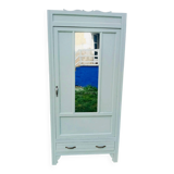 Art Deco sage green bonnetière wardrobe