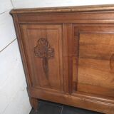 Art Deco walnut headboard