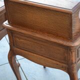 Two oak bedside tables.