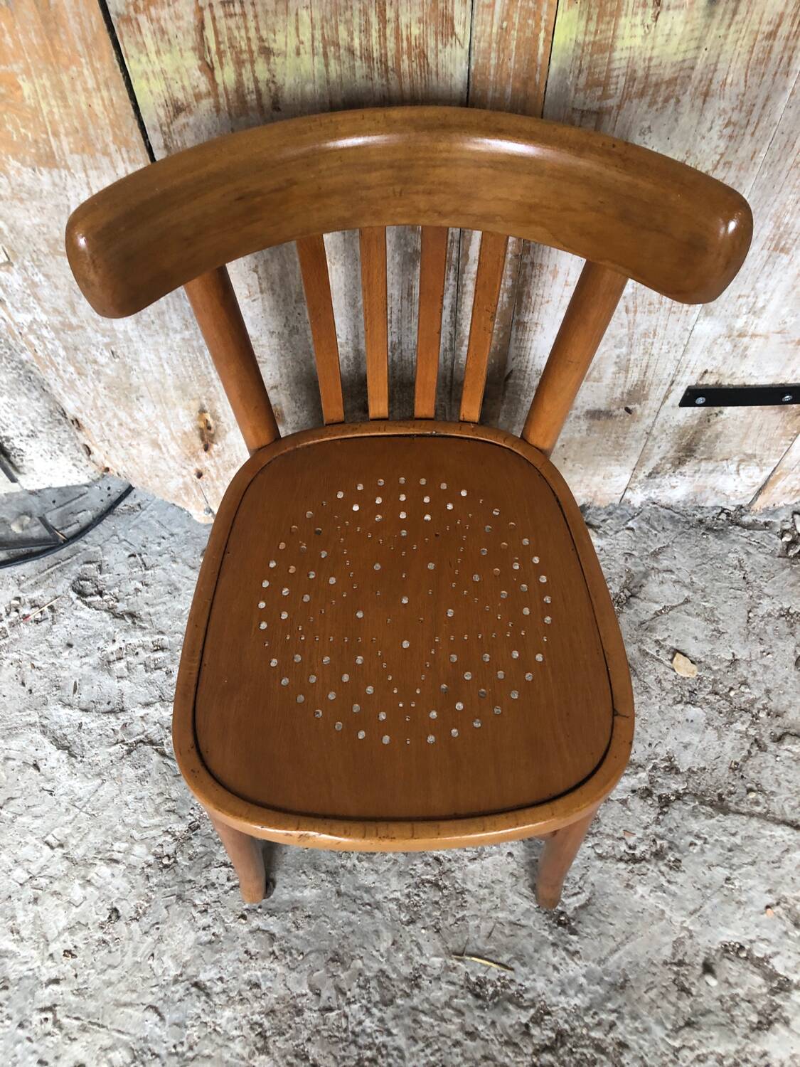 Old BAUMANN Style Bistro Chair Light Bent Wood Vintage #A595