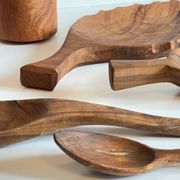Lot coupelles en bois tourné et sculpté vintage
