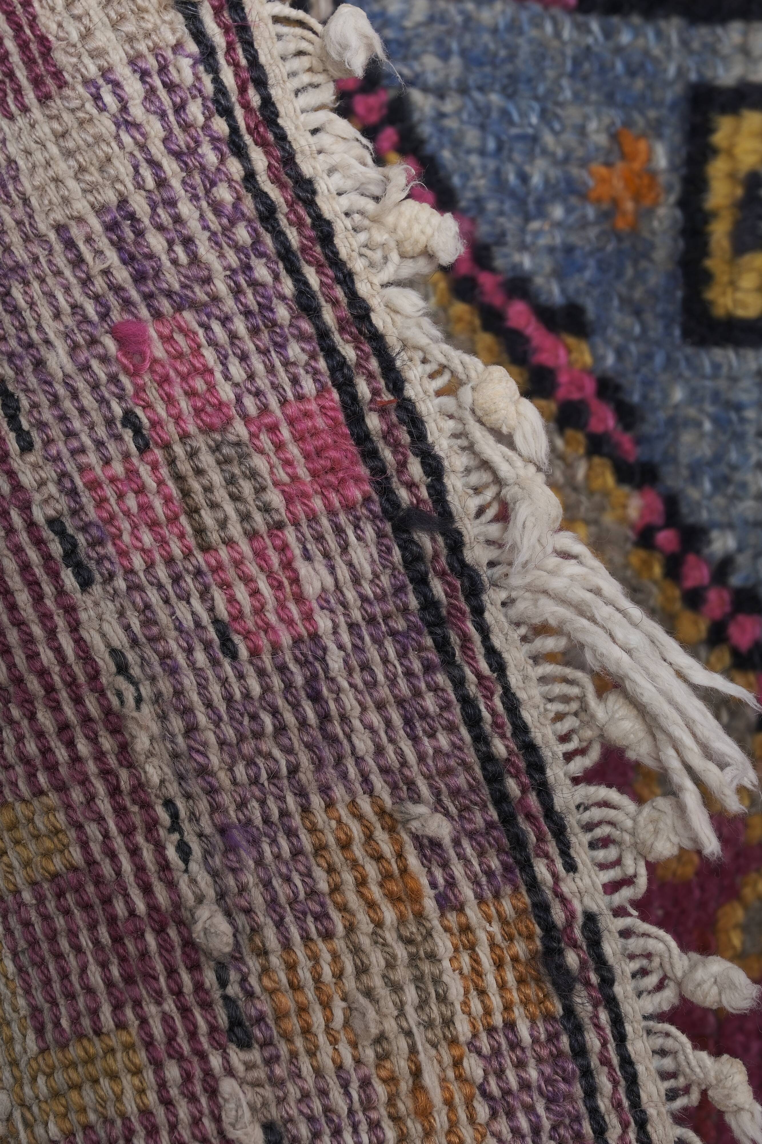 Vintage Turkish Oushak Rug Handwoven 127x370 cm