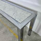 Seventies console structure chrome white marble top