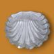Vintage stainless steel and glass shell butter dish with knife