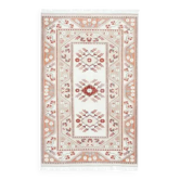 Tapis vintage turc Oushak fait main en laine et coton blanc, années 1970