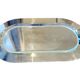 Silver foie gras dish with glass window
