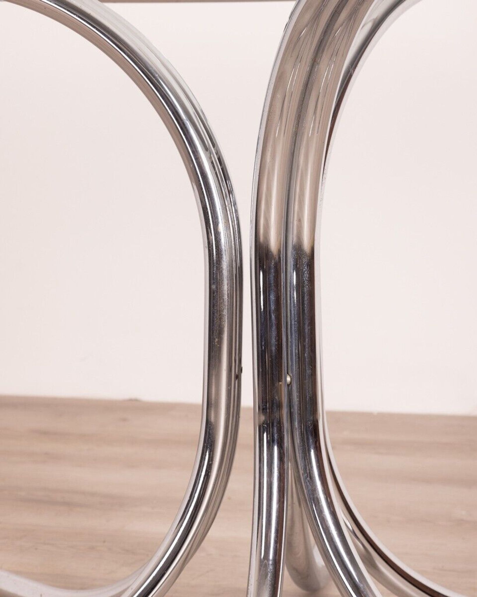 Table ronde en verre vintage design italien des années 1970
