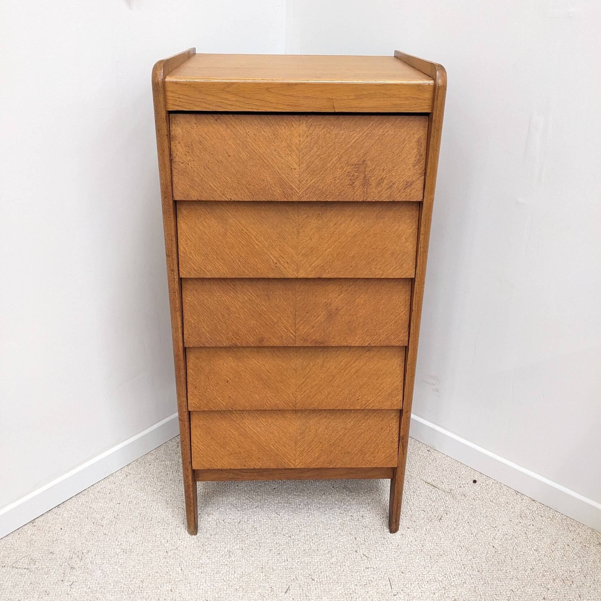 Chevron veneer chiffonier