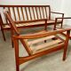Living room set sofa armchair coffee table Scandinavian design 60s Swedish vintage teak
