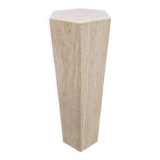Vintage Italian Travertine Column 'Hexagon'