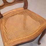 6 Louis XV oak caned chairs