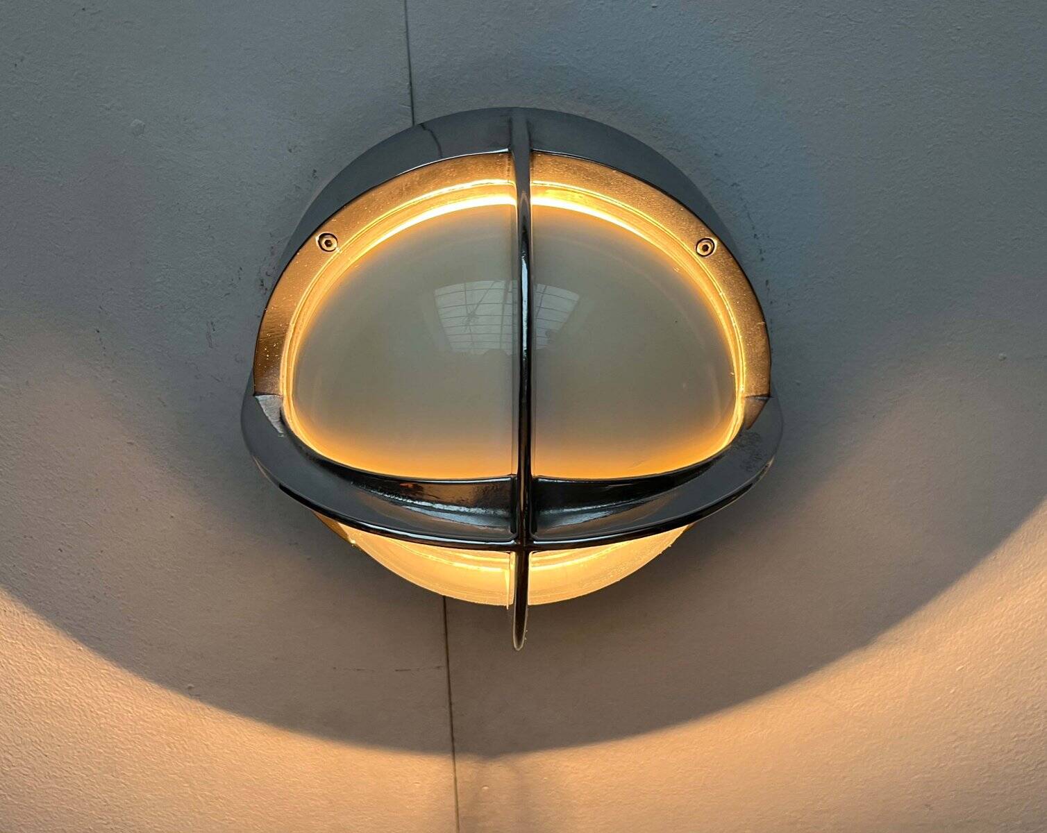 Mid-century Danish metal outdoor wall light model Pirate by Eva Koppel, Nils Koppel, Gert Edstrand for Nordisk Solar, 1960s.