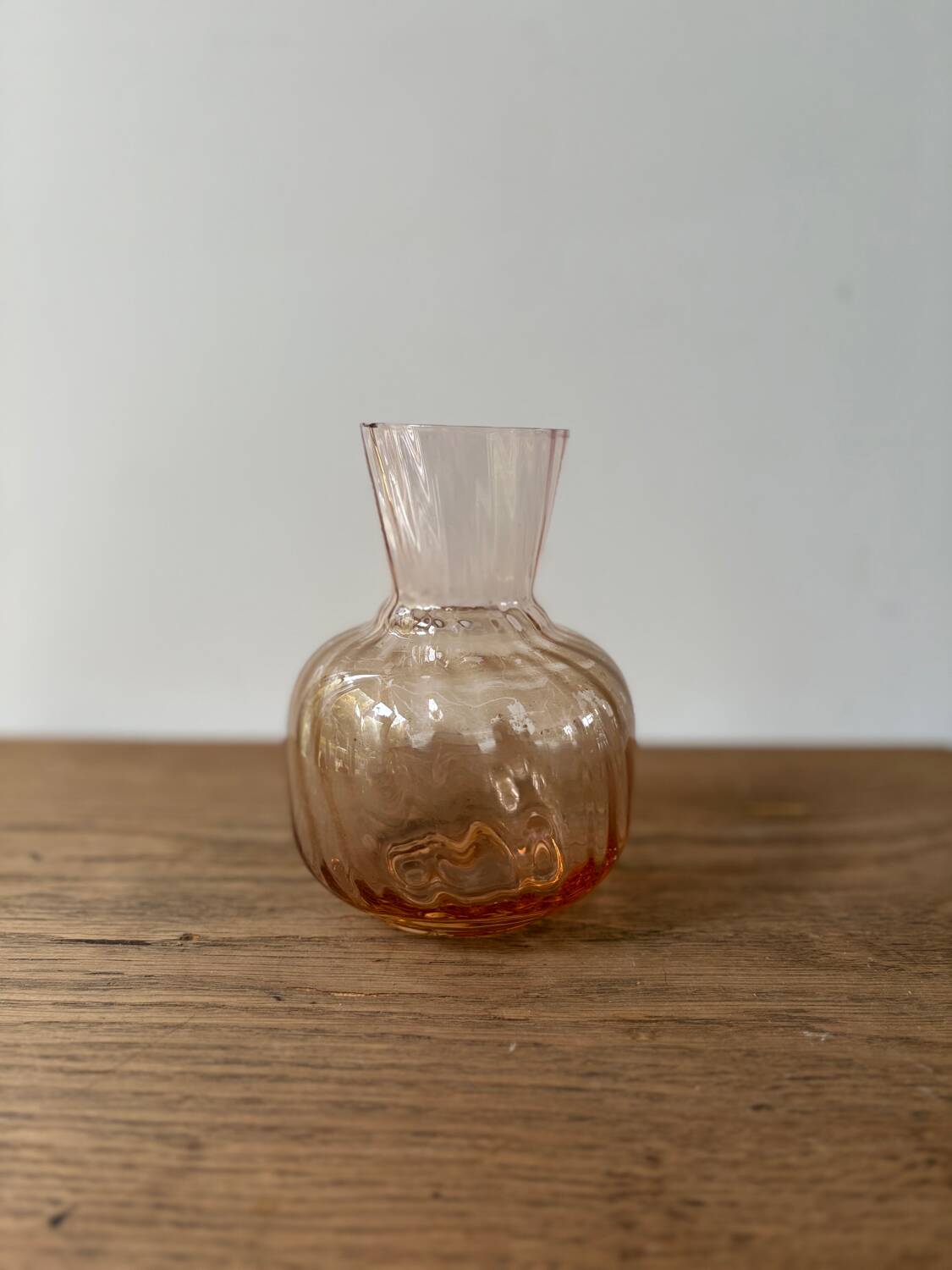 Pink blown glass vase from the 1950s