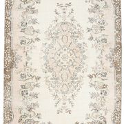 6x9 Cream & Brown Oriental Vintage Rug, 175x290Cm