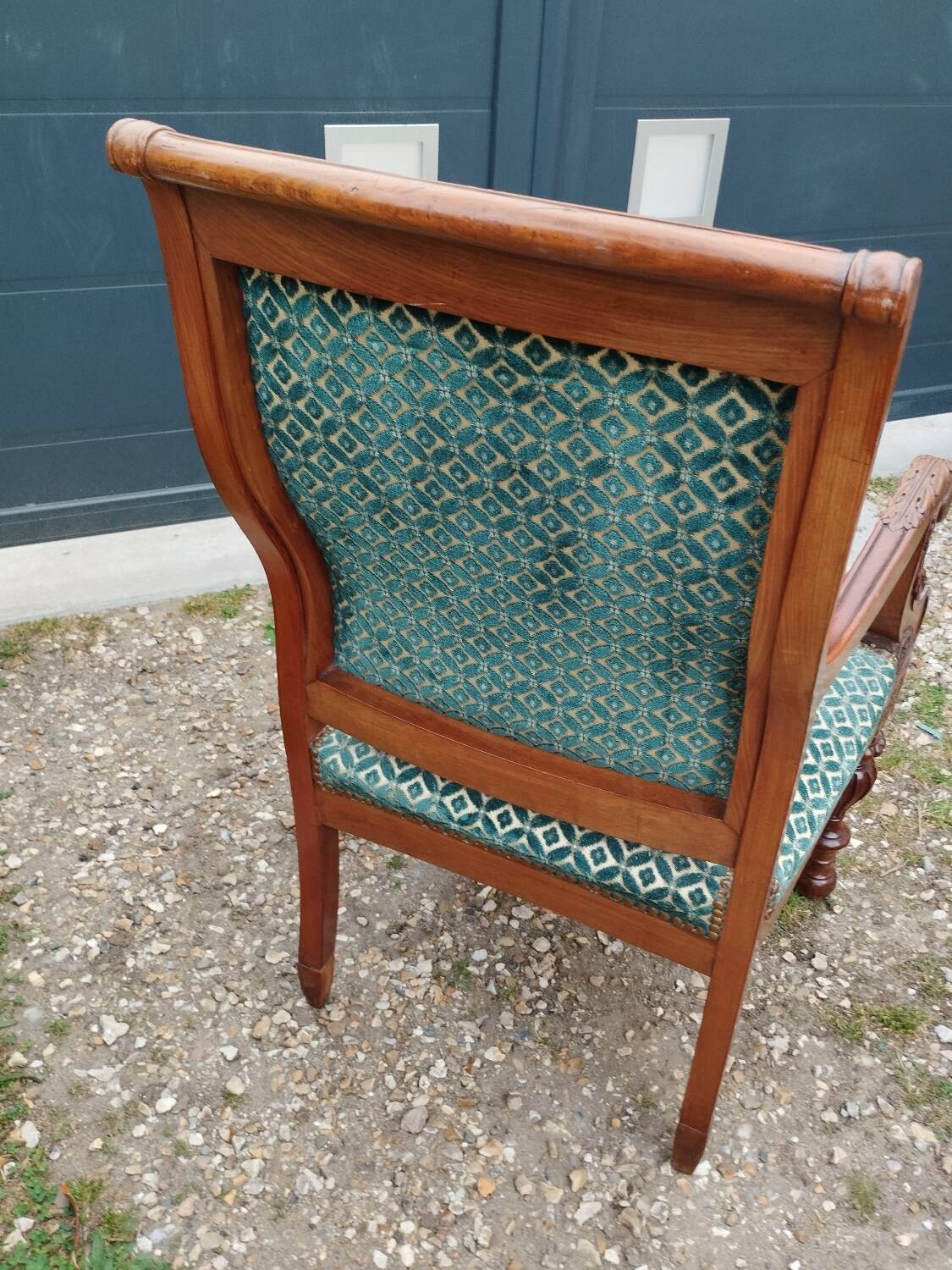 Pair of antique Louis XVI mahogany armchairs from the 19th century