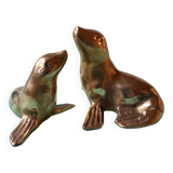 Duo d'otaries  en laiton