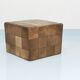 De Sede Patchwork Leather Cube Stool, Pouf, Ottoman, Switzerland, 1970s