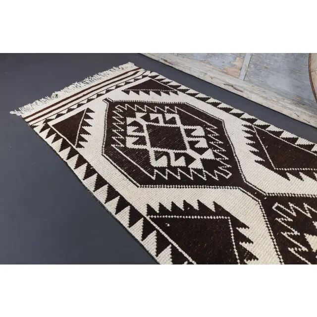 1970s Natural Turkish Hand-Knotted Runner 96x358
