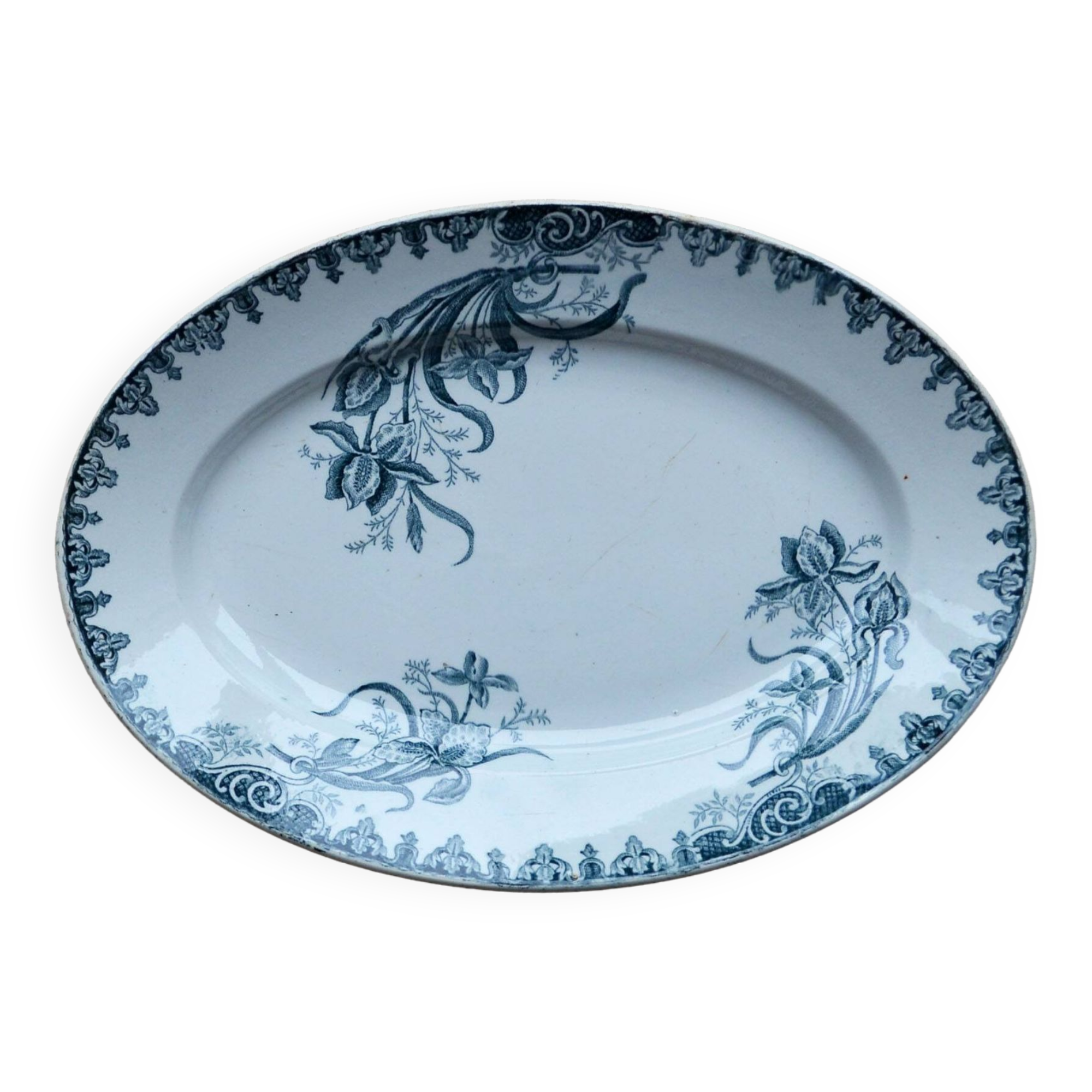 Oval iron earth dish "iris" model