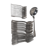Silver metal cutlery set 37 pieces model in Filet/Chinon, SFAM