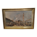 Painting on canvas "Feast of the Ascension" in Venice 44x65 cm