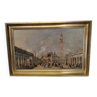 Painting on canvas "Feast of the Ascension" in Venice 44x65 cm