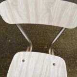 Beige formica and steel workshop chair
