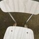 Chaise d'atelier en formica beige et acier