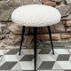 Tabouret tripode métal assise bouclette neuve