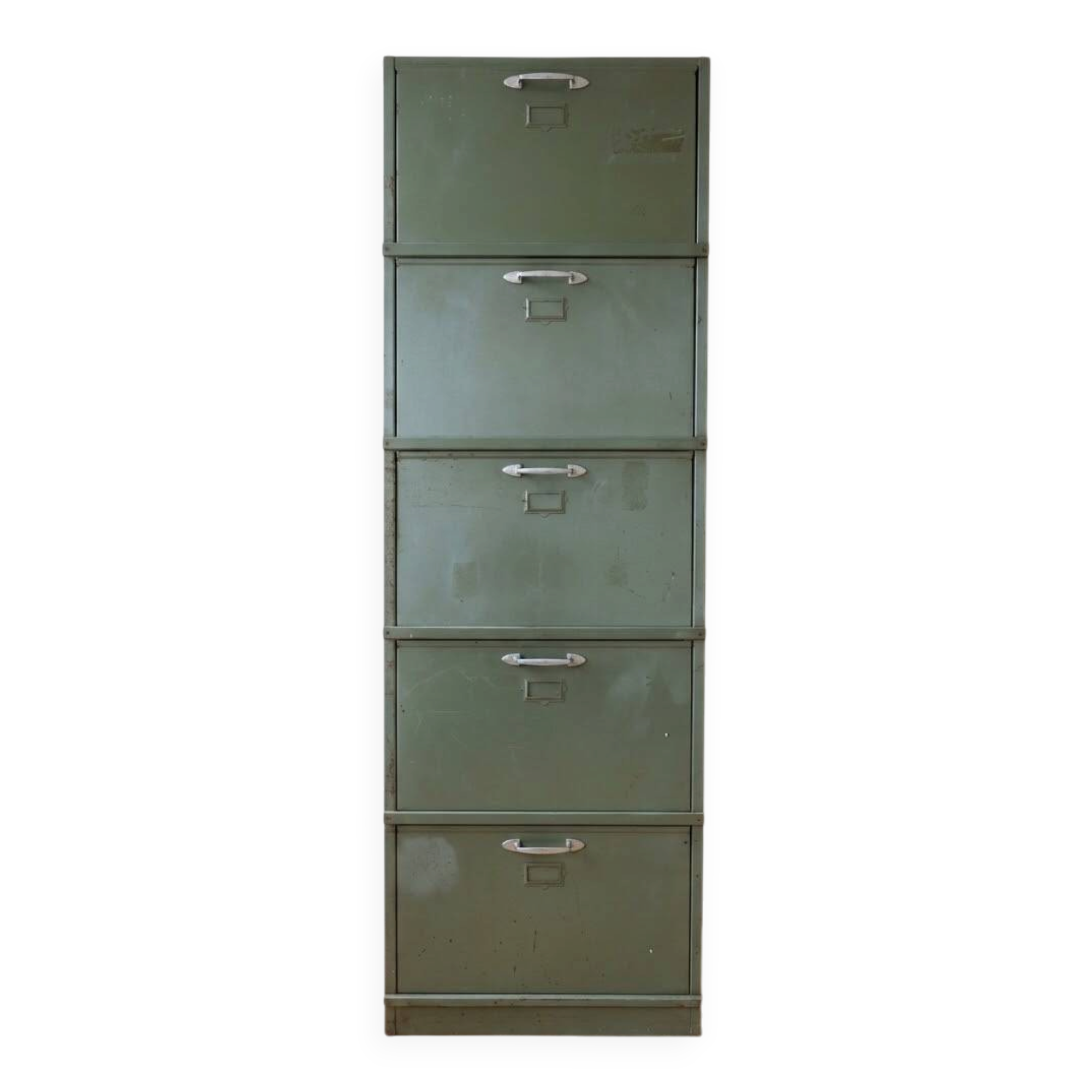 Vintage green steel filing cabinet