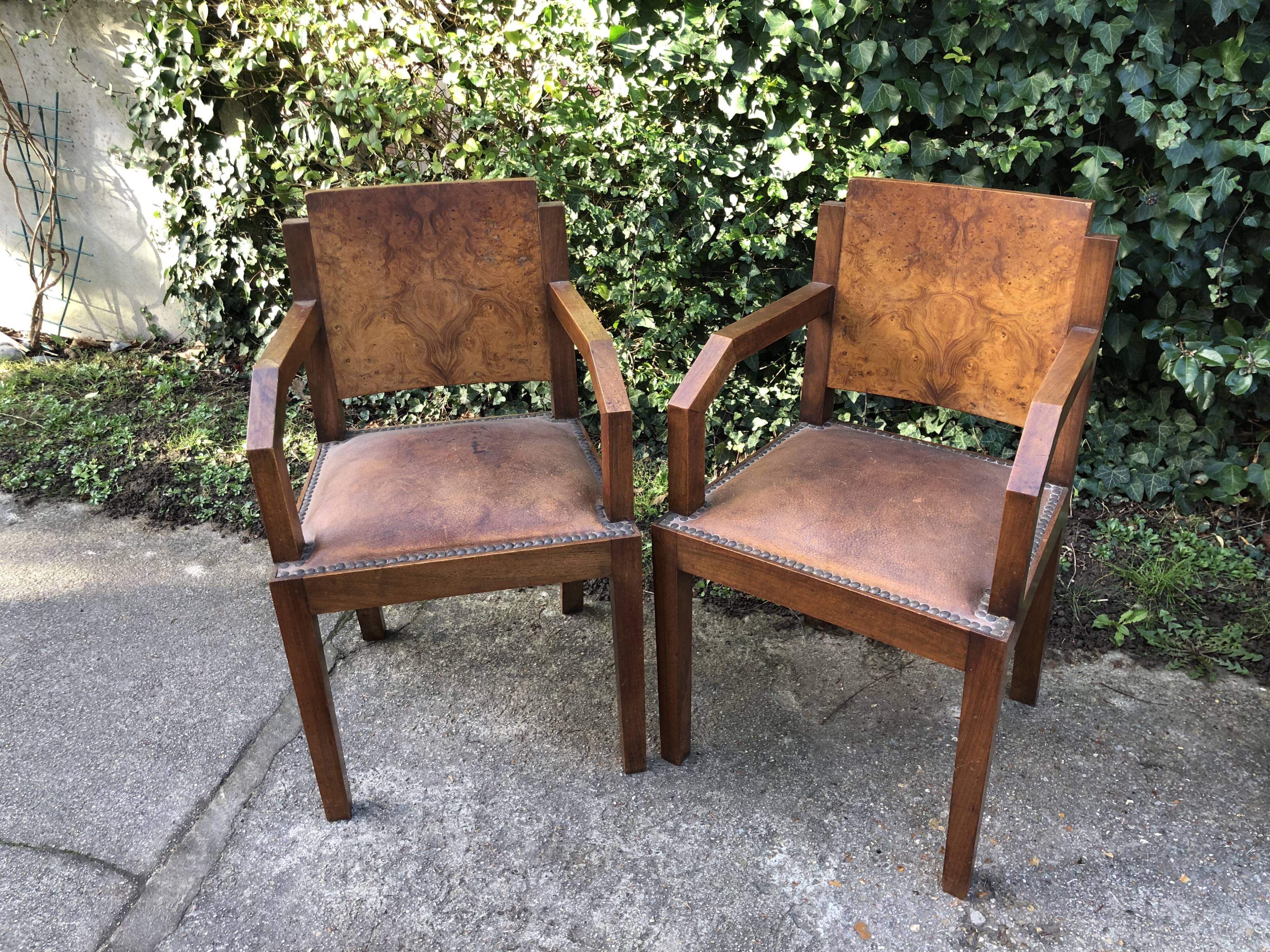 Pair of Art Deco armchairs